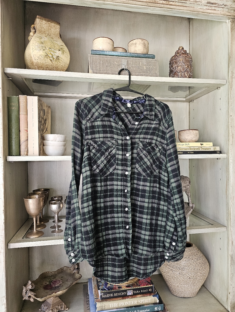 Free People Western Yolk Chore Flannel
